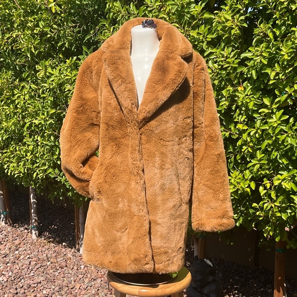 APPARIS Eloise Chestnut Faux Fur Coat New With Tags Size XL - Picture 1 of 12